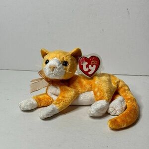 Ty Orange and White Plush Cat